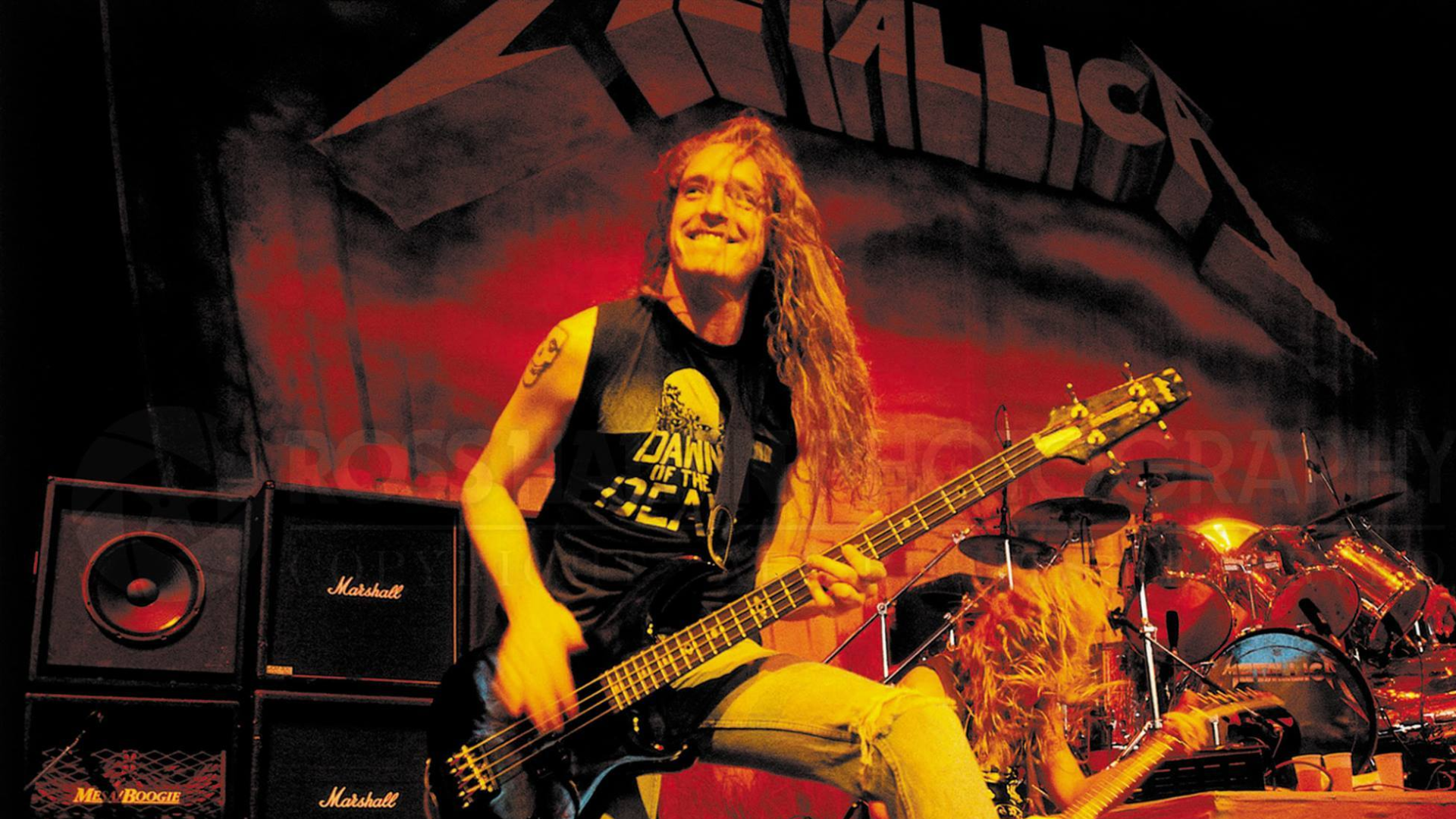 Cliff Burton playing bass with Metallica